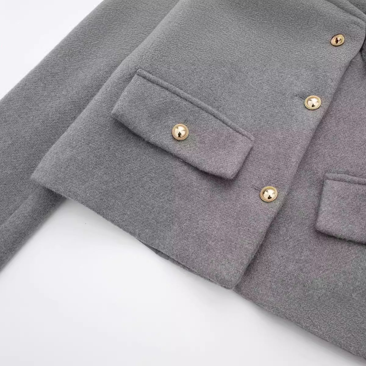 Fashion Casual All-match Flip Trim Short Coat