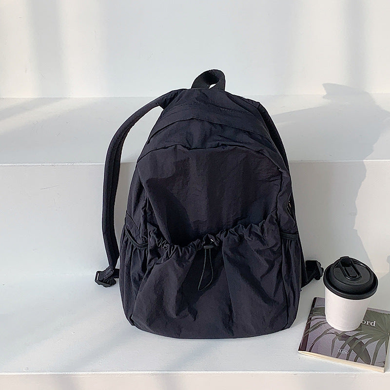 Korean Style Large Capacity Nylon Backpack Girls Ins Lightweight Leisure Commute Simple