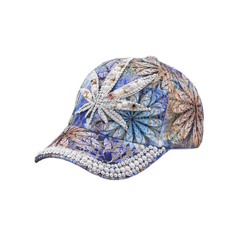 Outdoor Colorful Handmade Pearl Baseball Hat