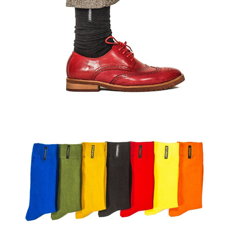 Socks Wholesale 44 Yards  New Color Embroidery 7 Days Socks Happy Week Socks Men Stockings