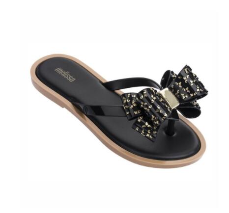 Brazilian Jelly Shoes Women's Bow Soft Bottom Flip-flops