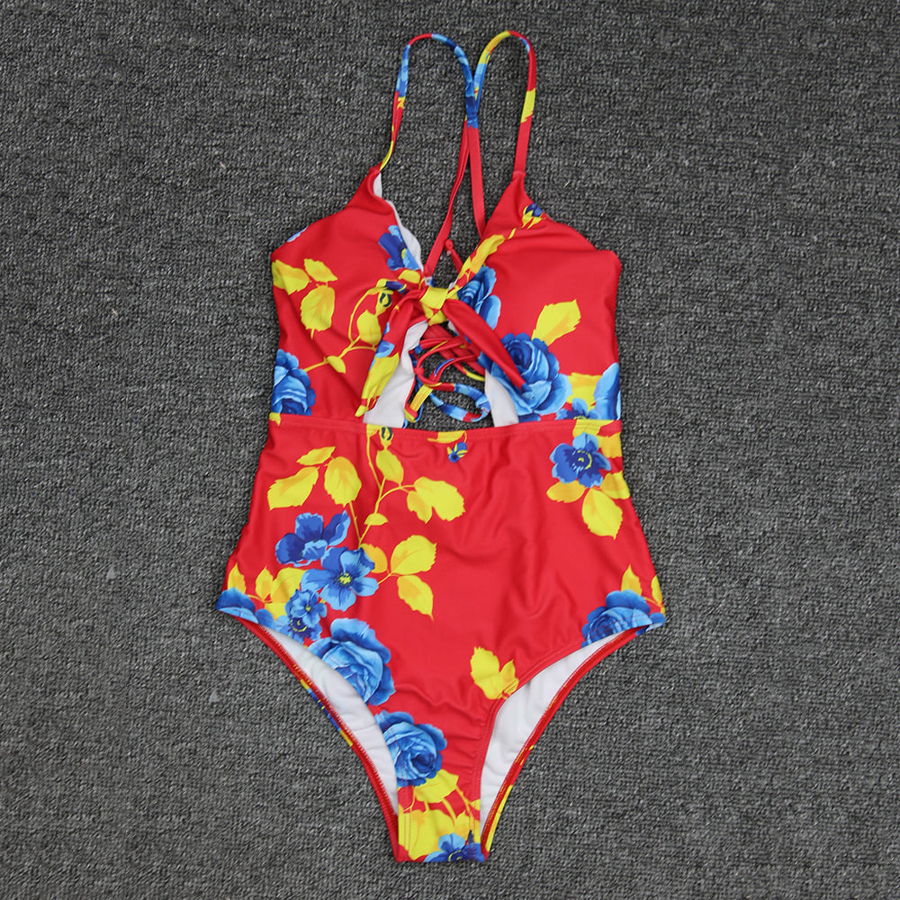 Cross Strap Ladies One-piece Swimsuit