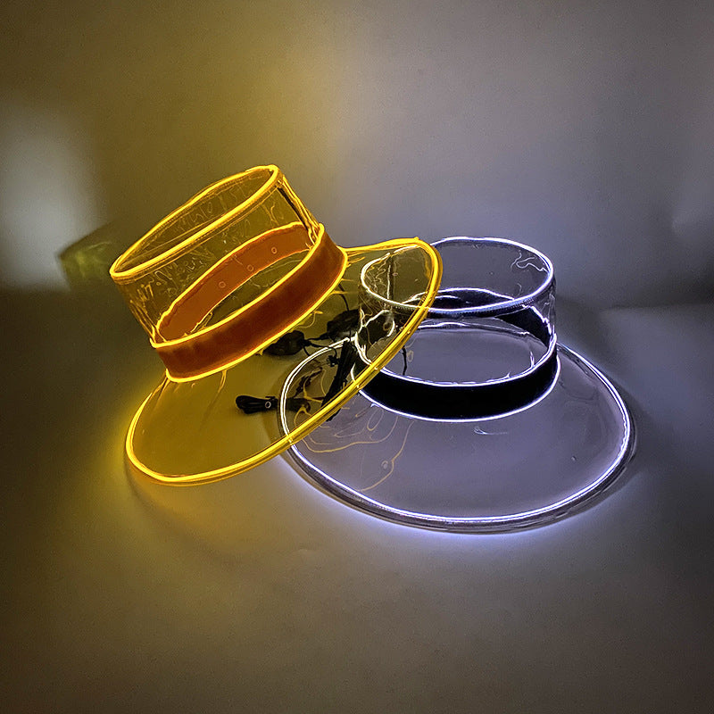 LED Light Up Transparent Fisherman Hat Prom