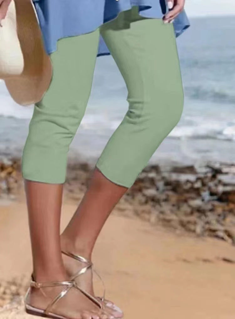 Sommer Leggings til Kvinder - Ensfarvede og Afslappede