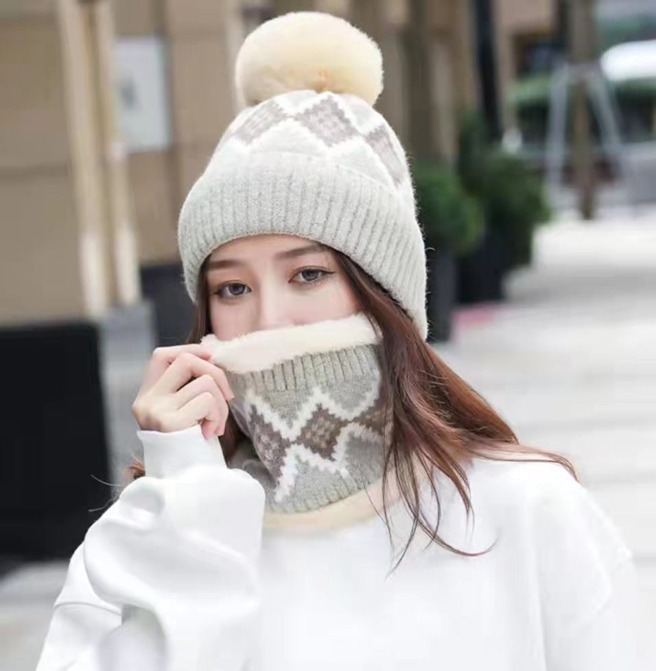 Hat Women's Wool Cute Versatile Scarf Plush