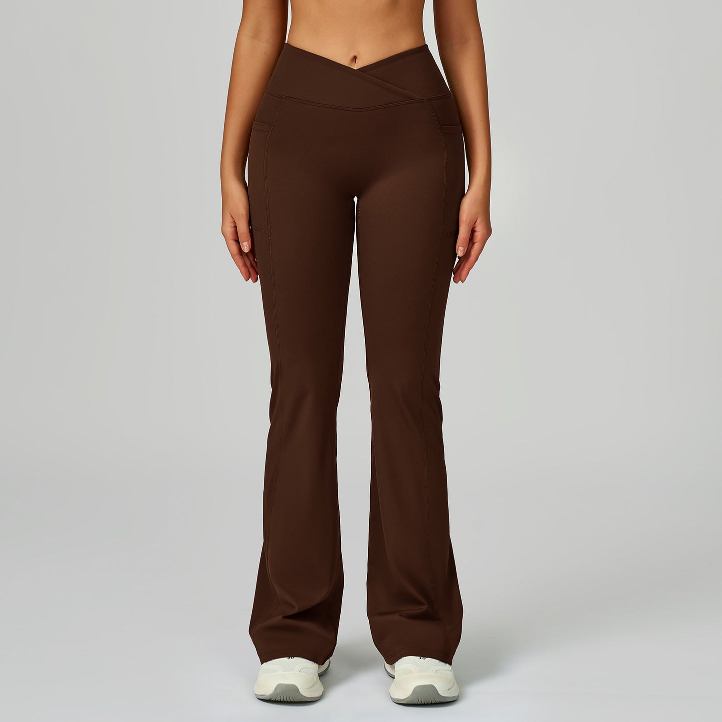 High Waist Nude Feel Bell-bottom Pants Women's Casual Sports Pants