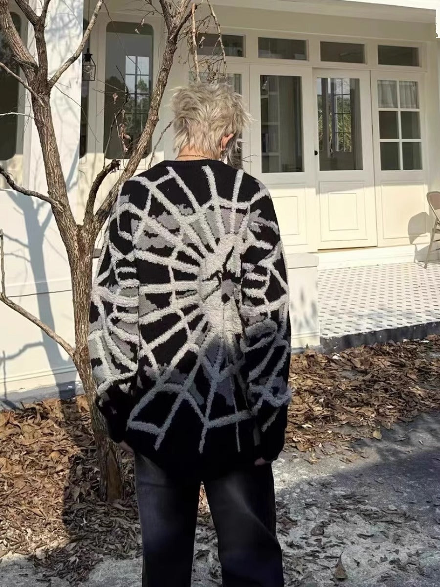 American High Street Spider Jacquard Crew Neck Sweater