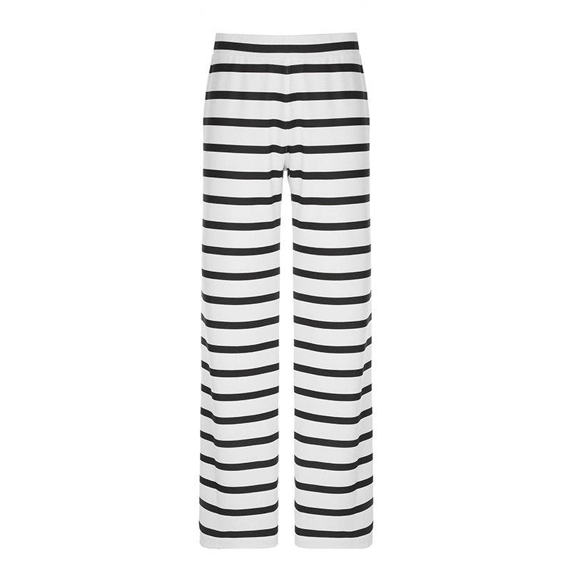 European And American Wide Striped Trousers