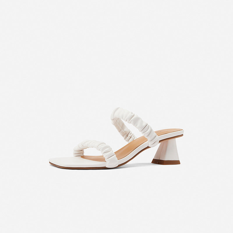 New Holiday Style Broadband Lazy Mid-heel Women's Shoes