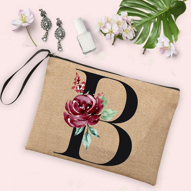Brev Blomst Opbevaringstaske Makeupbørste Blyant