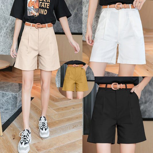 Women's Summer New Thin High-Waist Loose Casual Fashion Five-Point Pants