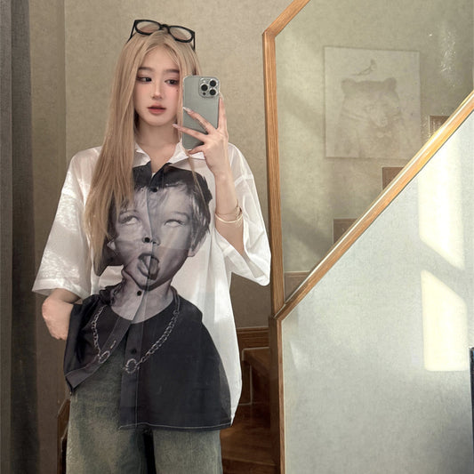 Creative Fashion Short-sleeved Shirt For Men And Women