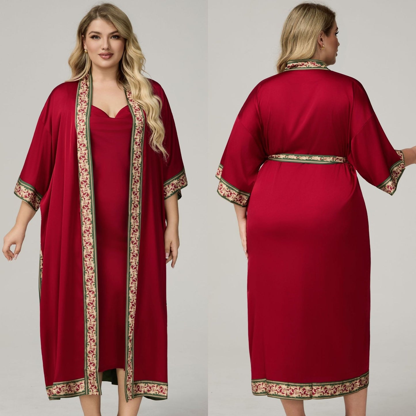 Plus-size Satin Nightgown For Women With Straps