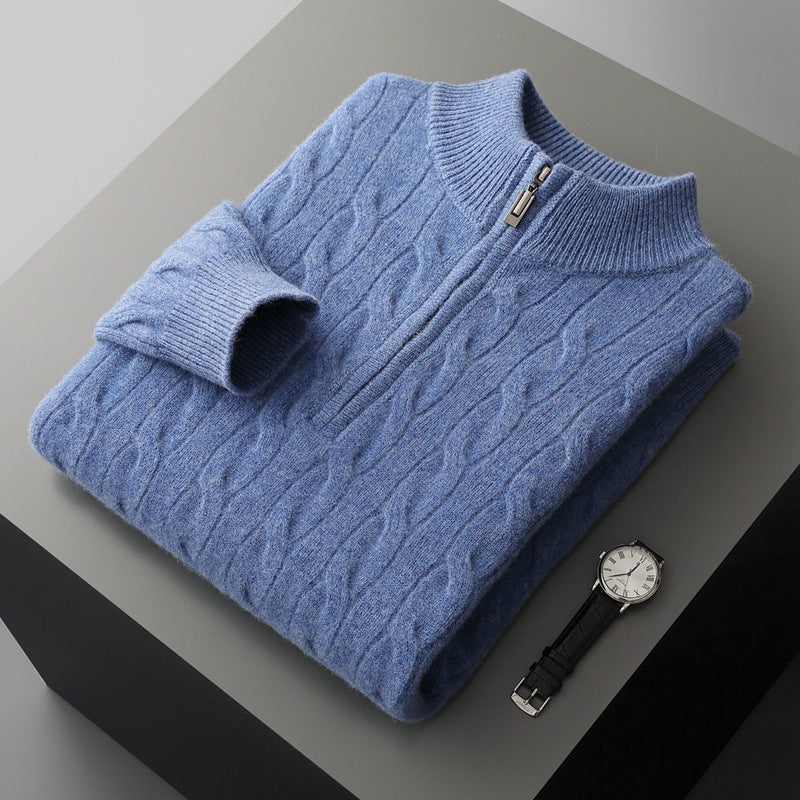 Jacquard Double-strand Thickened Long-sleeved Sweater