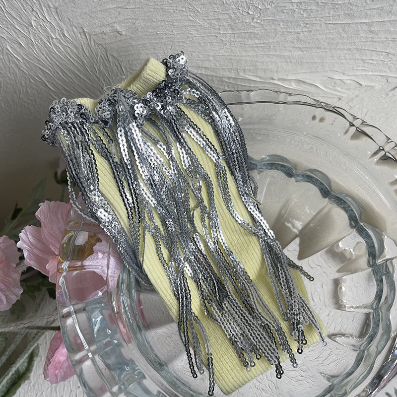 Light Luxury Tassel Female Children Baby Straight Thin Cotton Long Tube Stockings For Dancing