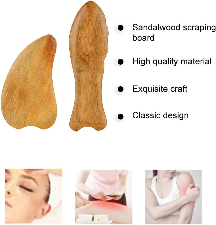 Tablero De Raspado, Tablero De Raspado De Madera Masaje De Cuello Facial Alivio Del Dolor Muscular Herramienta Gua Sha, Placa De Raspado De Masaje Reduce El Estrés Corporal(01)