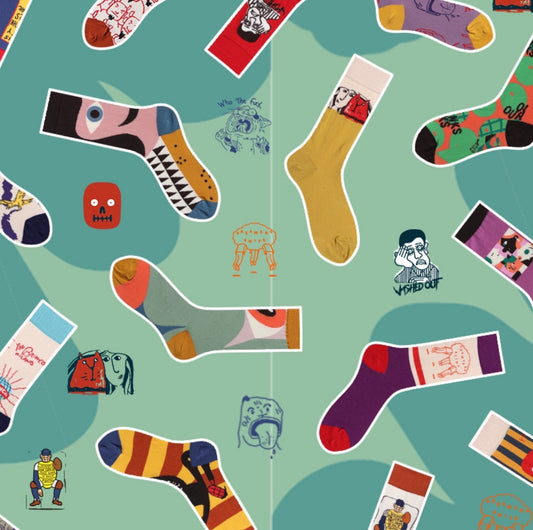 Pattern Couples Sports Cotton Mid Tube Socks Abstract