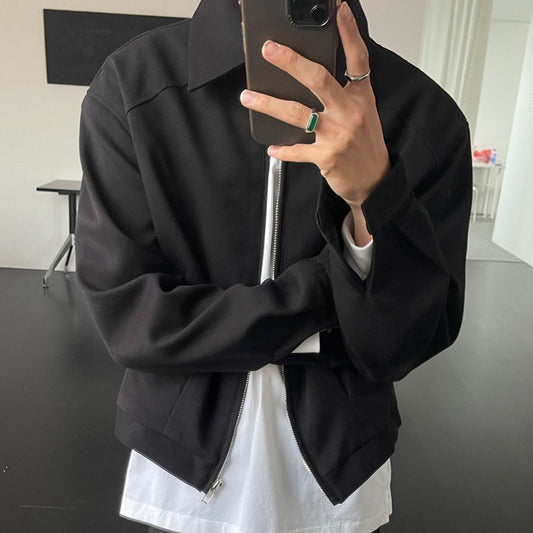Turndown Collar Baseball Workwear Jacket