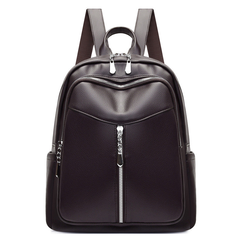 Women's Backpack Pure Color PU Leather Simple Everything Casual