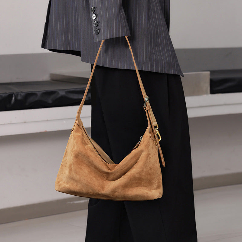 Casual Leather Commuter Shoulder Dumpling Bag