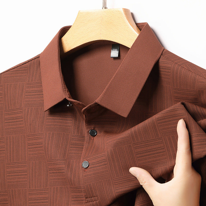 Slim Fit Åndbar Ny Herre Lapel T-shirt