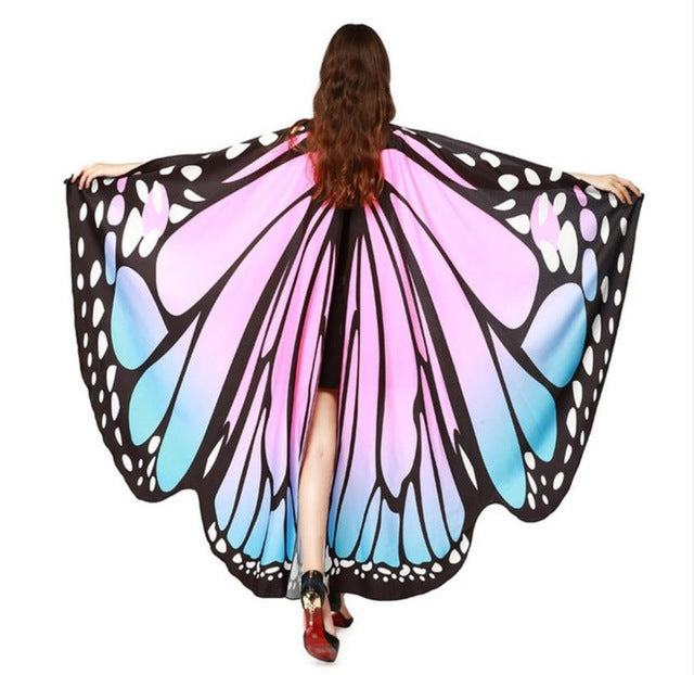 Dance Performance Butterfly Wings Rainbow Color Belly Dance