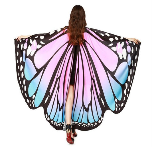 Dance Performance Butterfly Wings Rainbow Color Belly Dance