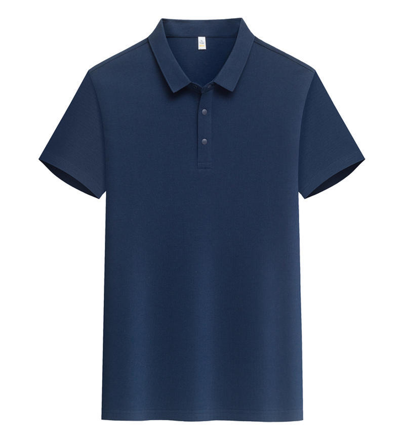 Male Solid Color Lapel Short-sleeved Advertising T-shirt
