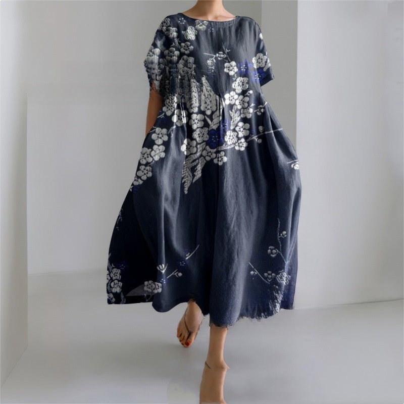 Springsummer Stylish Loose-fitting Casual Short-sleeve Dress