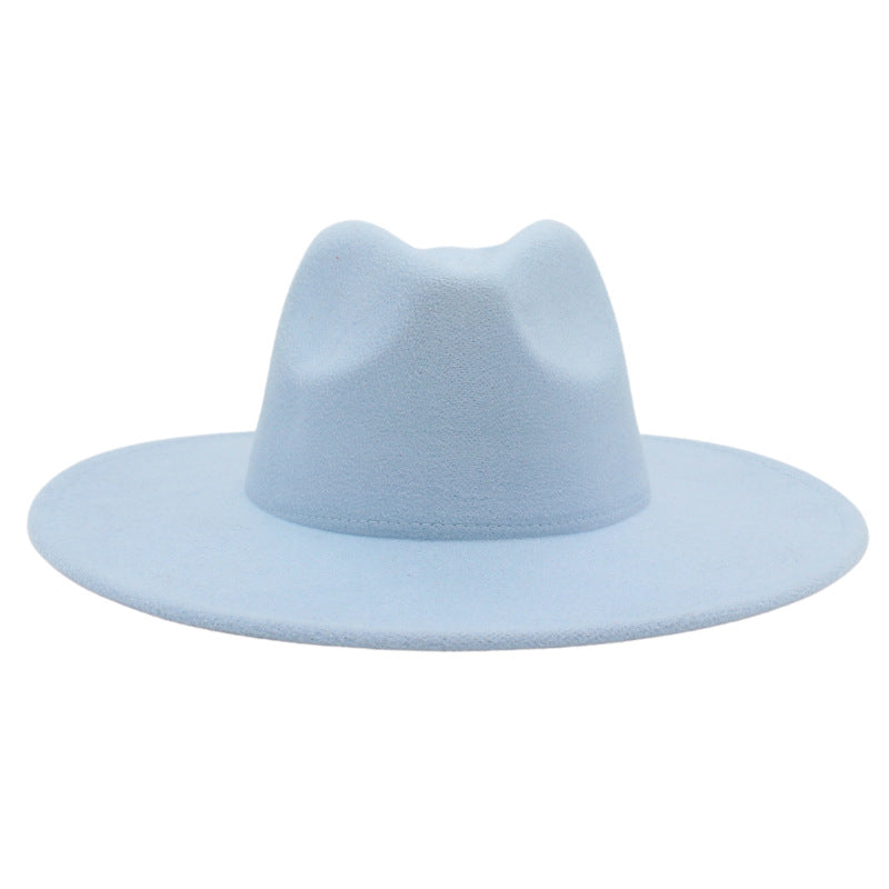 Large Brim Solid Color Cashmere Fashion Felt Jazz French Top Hat