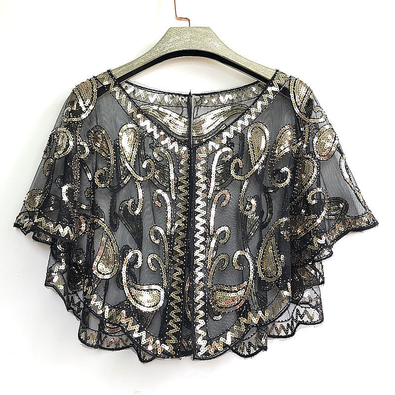 Shawl Outer Match Short And Thin Sequined Dress