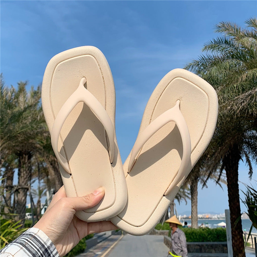 Ensfarvede flip-flops til kvinder med blød sål