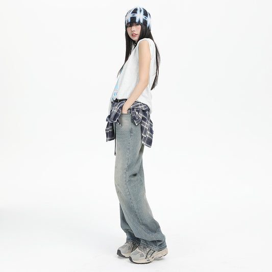 Women's Loose Drooping Wide Leg Mop Pants