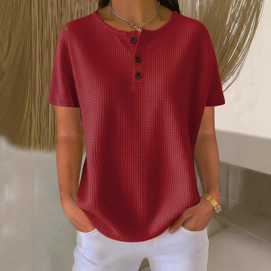 Summer New Solid Color Pullover Loose Top