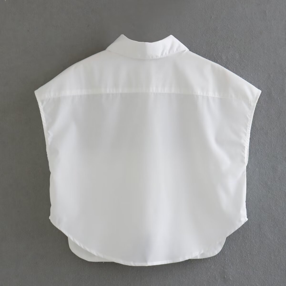 Large Pocket Stitching Irregular Cardigan Polo Collar Shirt Top