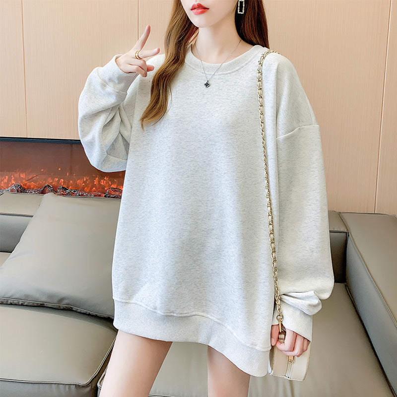 Women's Solid Color Round Neck Plus Size Loose Sweater