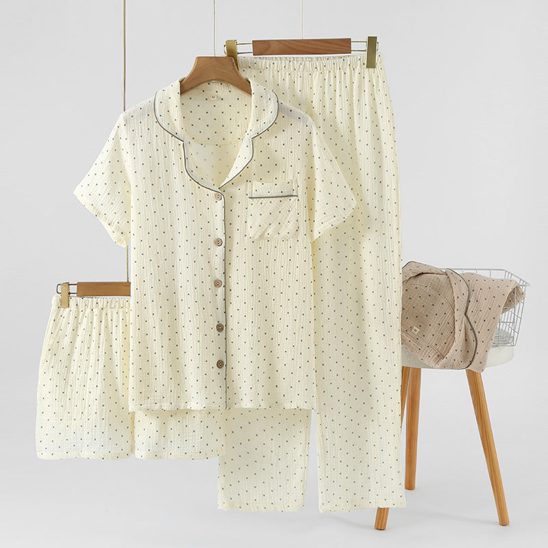 Women's Crepe Cotton Yarn Fashion Three-piece Set