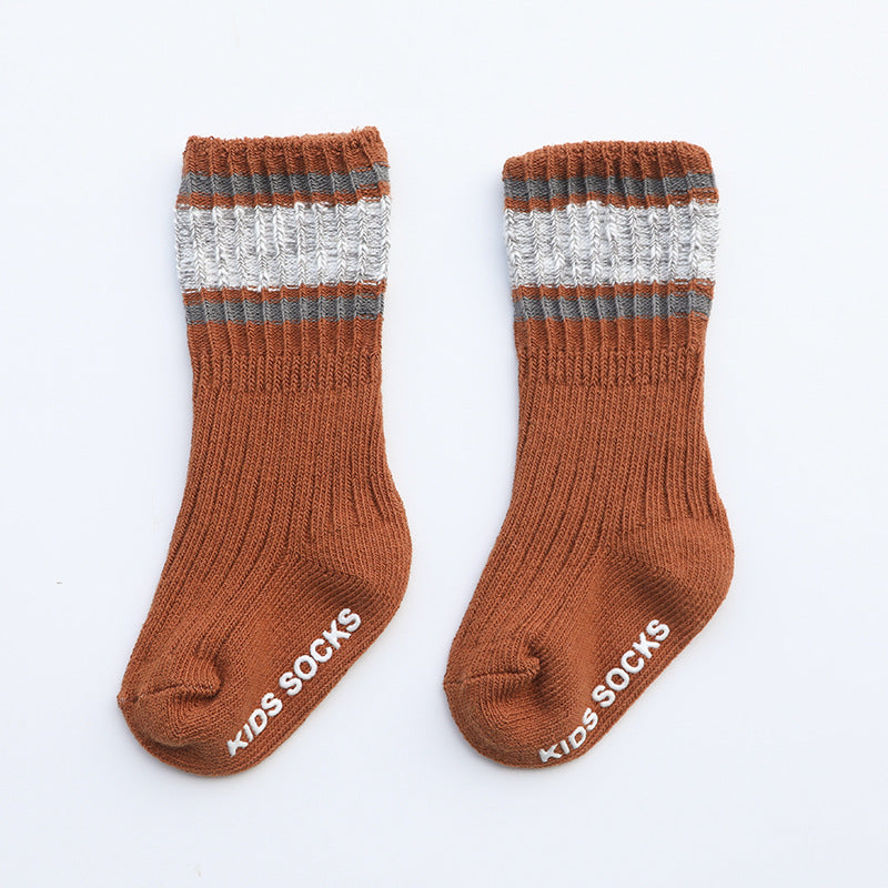 New Double Middle Tube Non-slip Baby Socks Non-slip