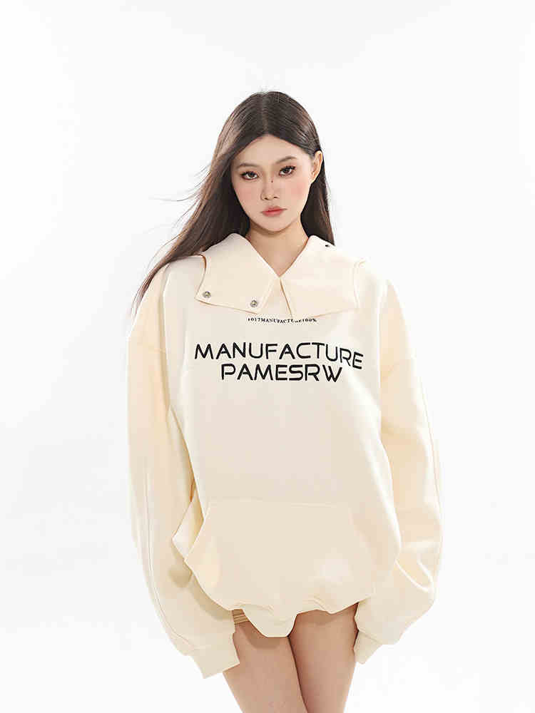 Fløjlsforet løs pullover hoodie til par