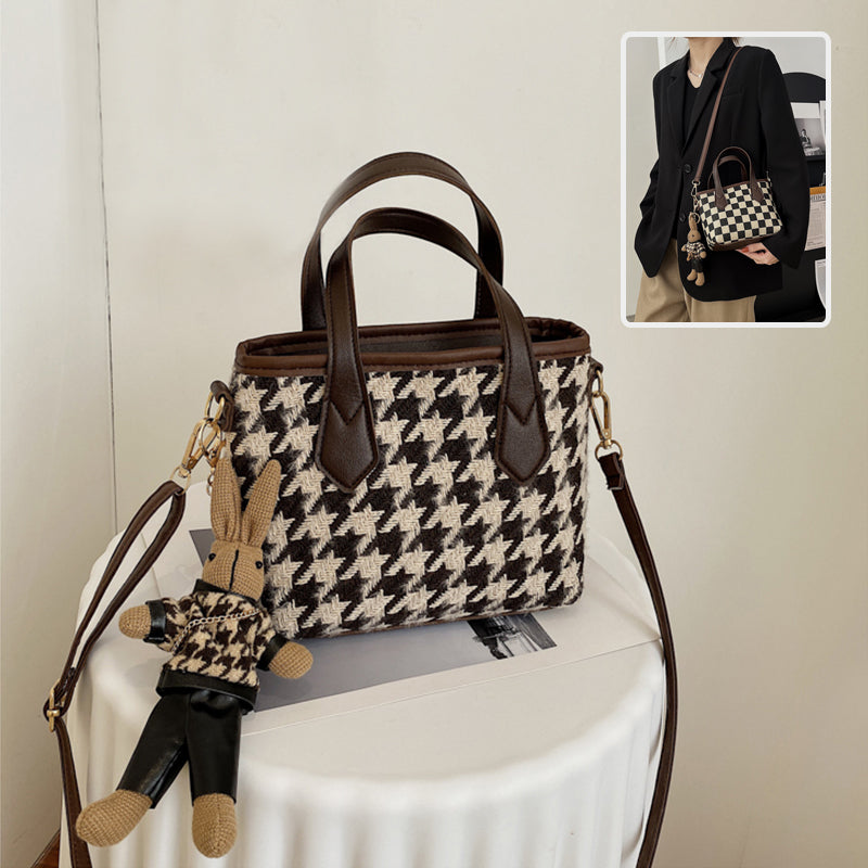 Mode Houndstooth Skuldertasker Bærbare Skakternede Håndtasker All-match Messenger Taske Dame Totes