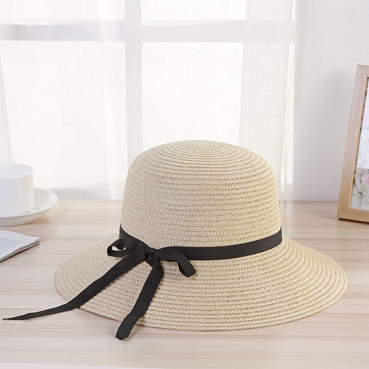 Ribbon Bow Sunscreen Holiday Fisherman Hat Large Brim