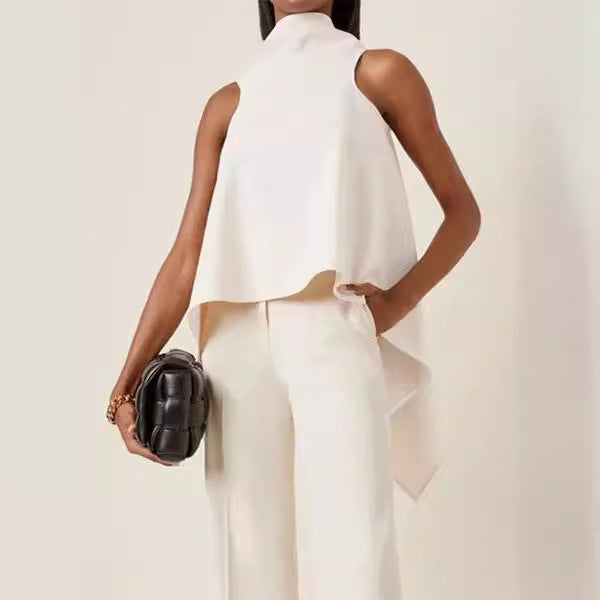 Irregular Hem Sleeveless Top Shirt For Women