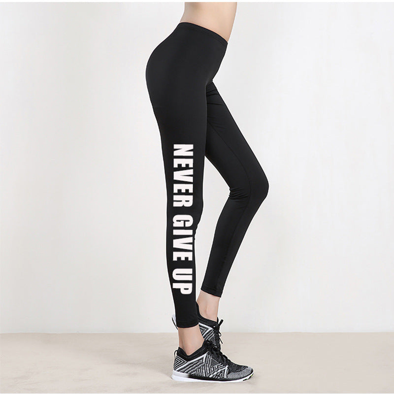 Letter Print Leggings Slim Pencil Pants