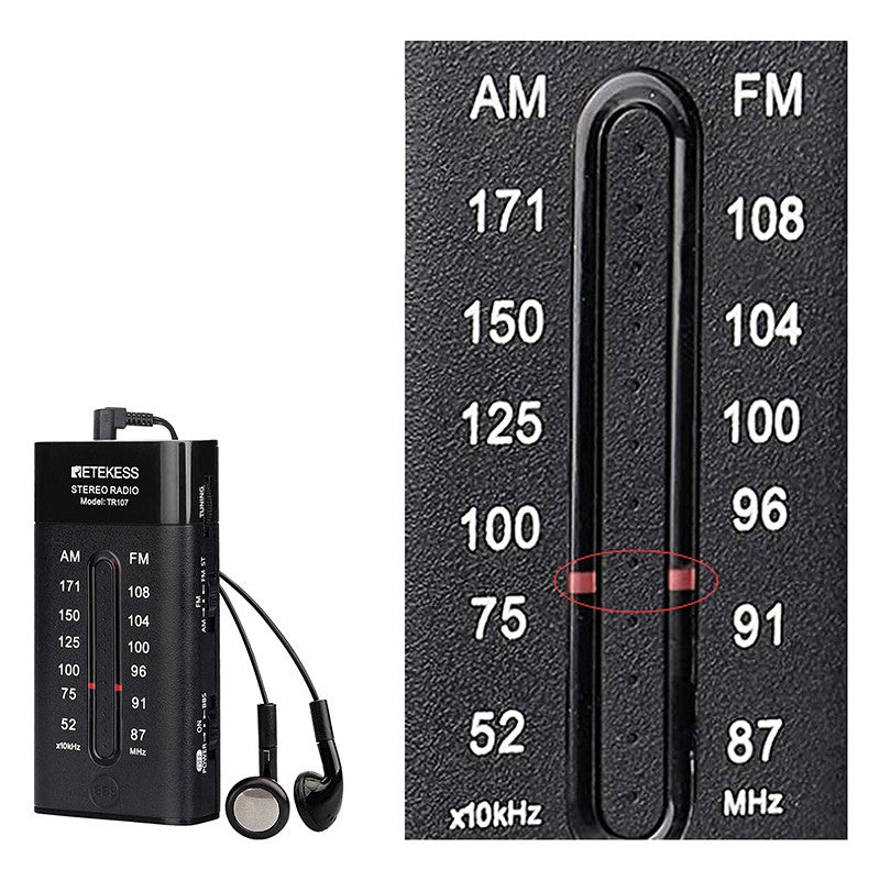 Mini Two-Band Elderly Portable Outdoor Sports Headphones FM Radio