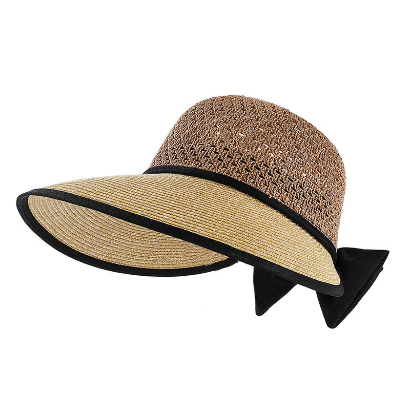 Simple And Casual Bow Tie Face Protection Sun Hat