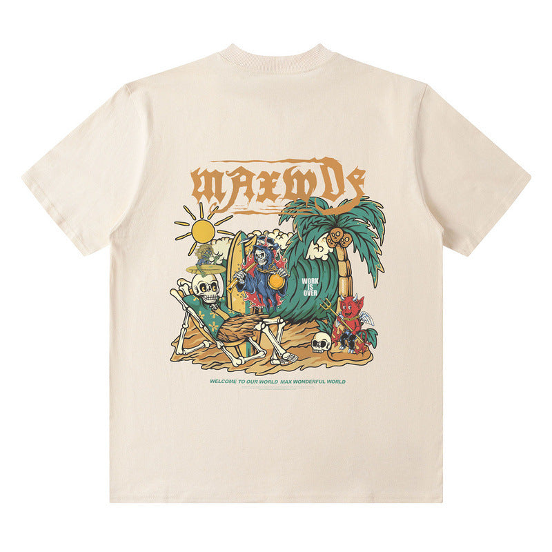 Hip Hop Distressed Summer Loose Crewneck Top