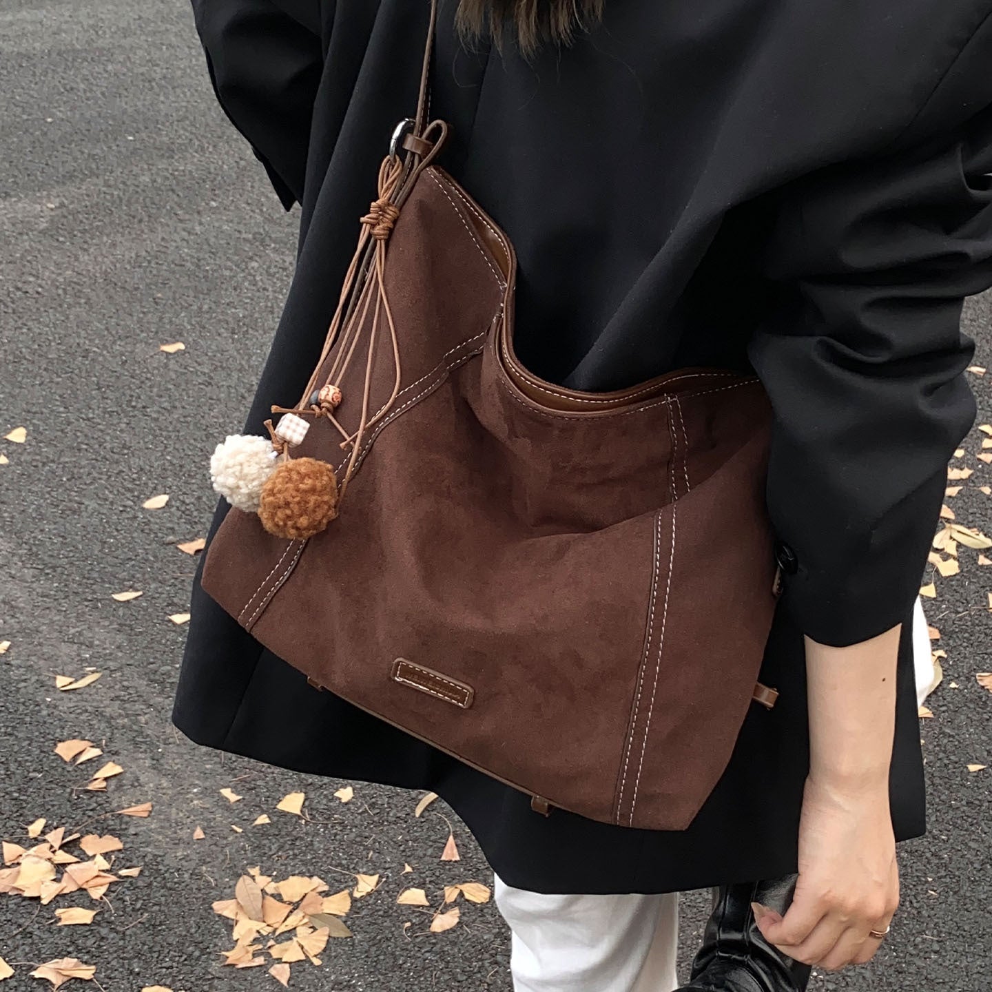 Large Capacity Simple Soft Leather High-grade Suede Messenger Bag