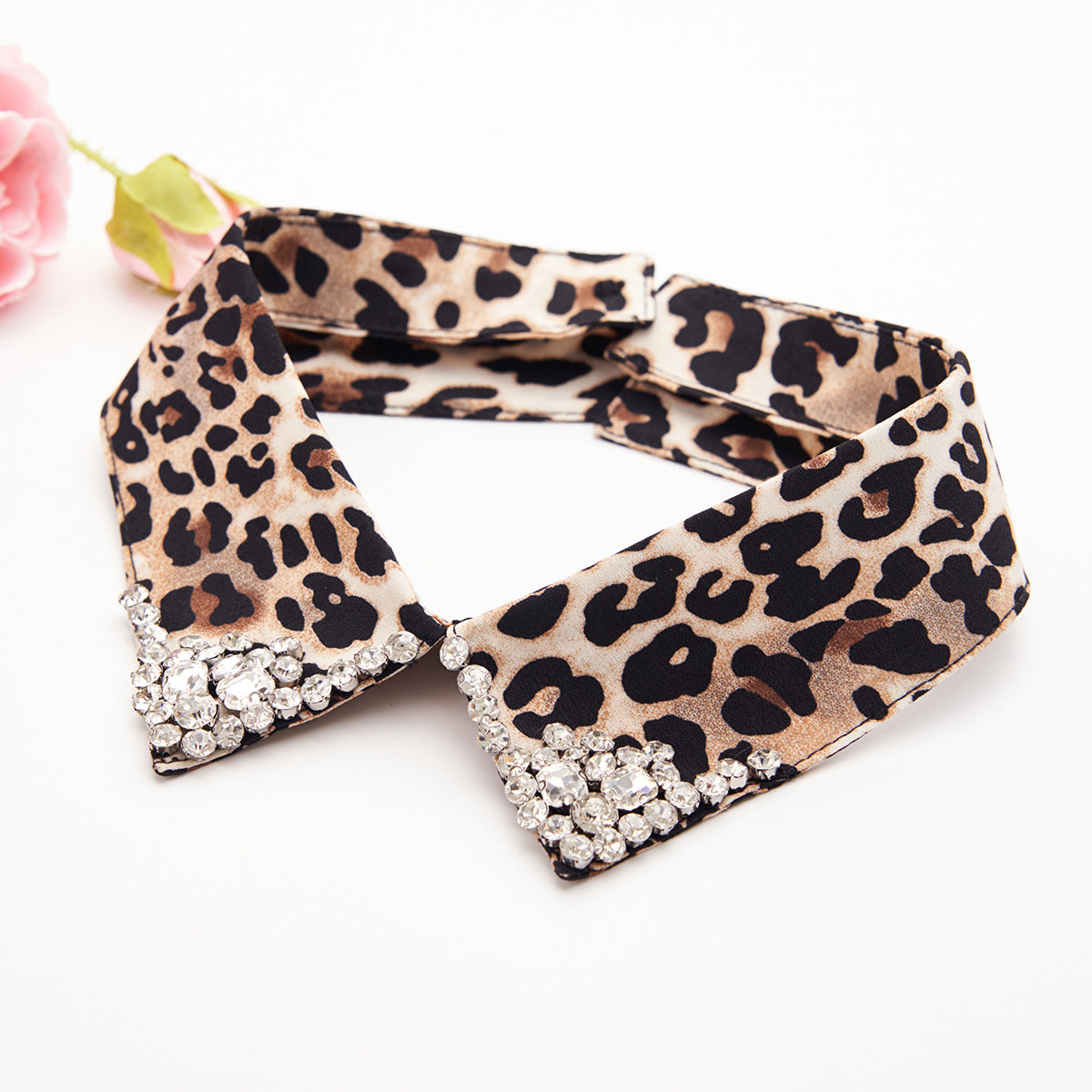 Women's Leopard Print Fashionable All-matching Sweater T-shirt Collar