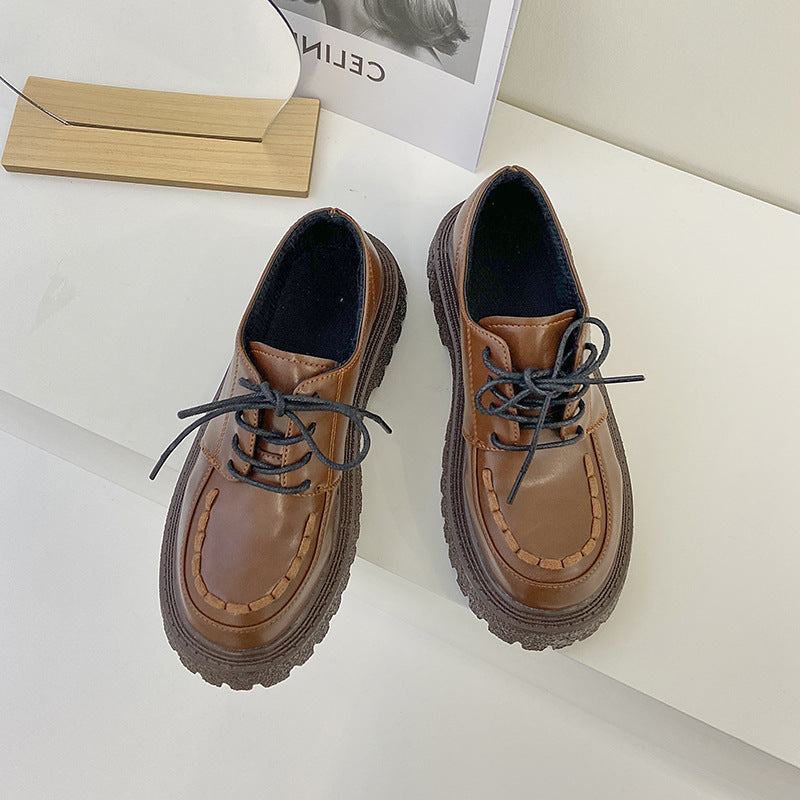 Thick-soled Casual Shoes Winter Lace Student Single