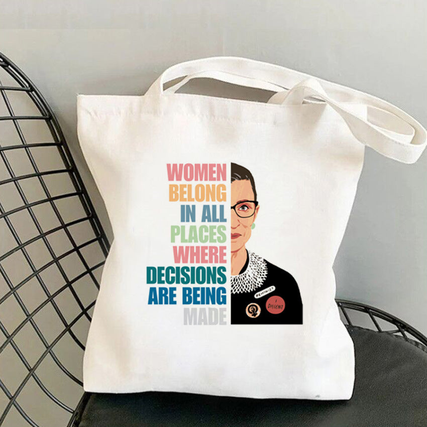 Judge Feminist Ginsburg Student Canvas Bag